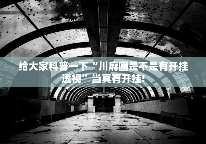 给大家科普一下“川麻圈是不是有开挂透视”当真有开挂!