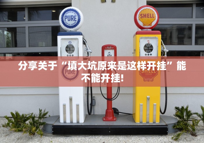 分享关于“填大坑原来是这样开挂”能不能开挂!