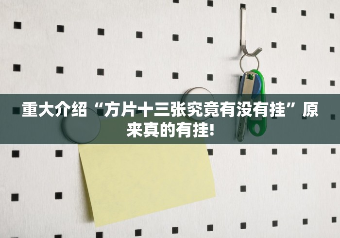 重大介绍“方片十三张究竟有没有挂”原来真的有挂! 重大介绍“方片十三张究竟有没有挂”原来真的有挂!