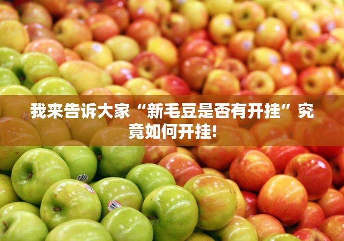 我来告诉大家“新毛豆是否有开挂”究竟如何开挂! 我来告诉大家“新毛豆是否有开挂”究竟如何开挂!