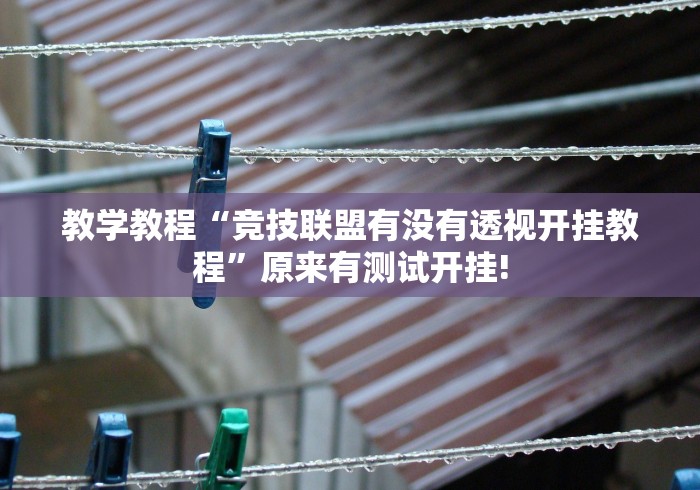 教学教程“竞技联盟有没有透视开挂教程”原来有测试开挂! 教学教程“竞技联盟有没有透视开挂教程”原来有测试开挂!