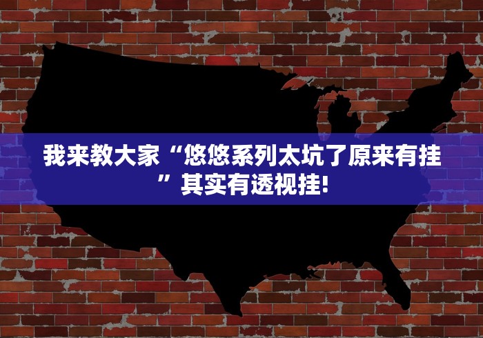 我来教大家“悠悠系列太坑了原来有挂”其实有透视挂!