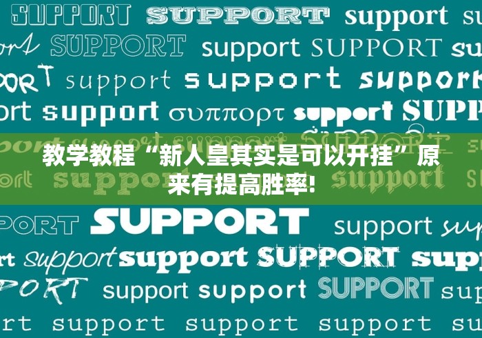 教学教程“新人皇其实是可以开挂”原来有提高胜率!