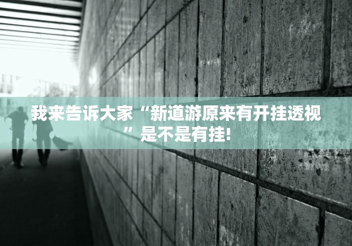 我来告诉大家“新道游原来有开挂透视”是不是有挂!