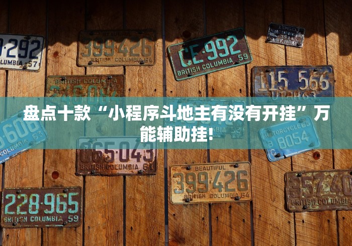 盘点十款“小程序斗地主有没有开挂”万能辅助挂!