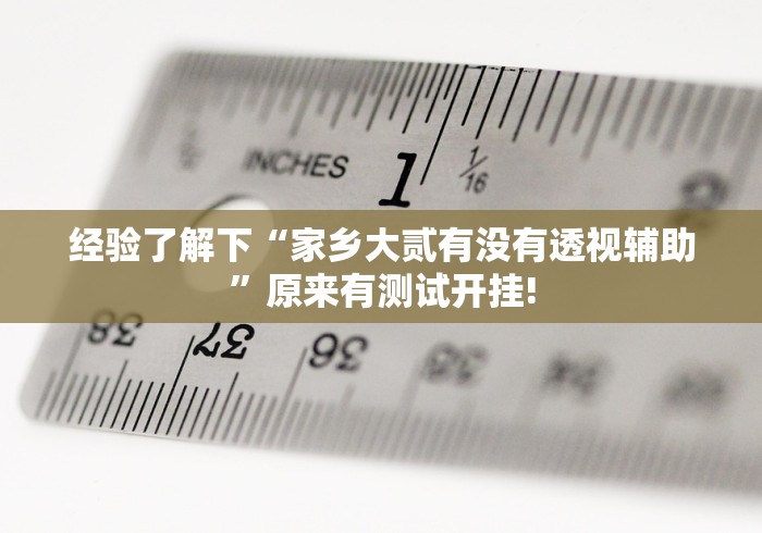 经验了解下“家乡大贰有没有透视辅助”原来有测试开挂! 经验了解下“家乡大贰有没有透视辅助”原来有测试开挂!