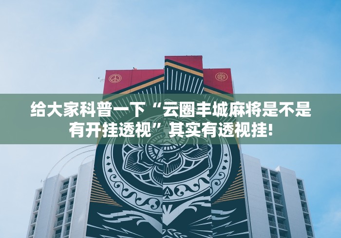 给大家科普一下“云圈丰城麻将是不是有开挂透视”其实有透视挂!