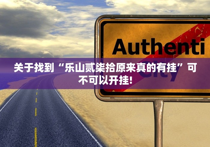 关于找到“乐山贰柒拾原来真的有挂”可不可以开挂!