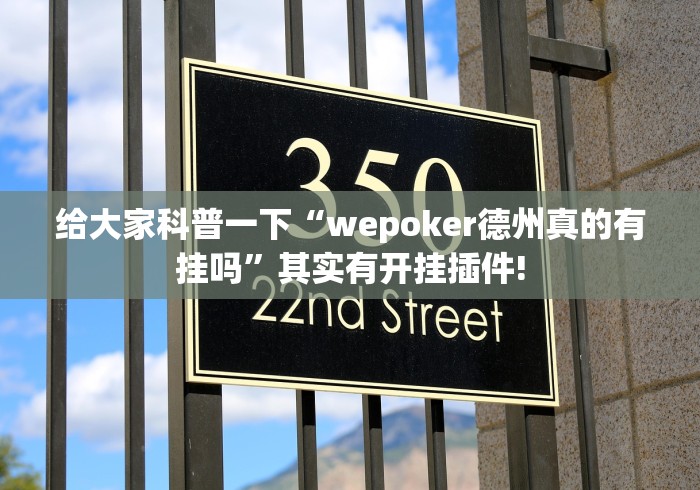 给大家科普一下“wepoker德州真的有挂吗”其实有开挂插件!