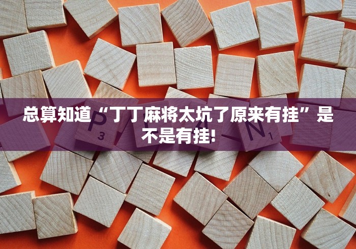 总算知道“丁丁麻将太坑了原来有挂”是不是有挂!
