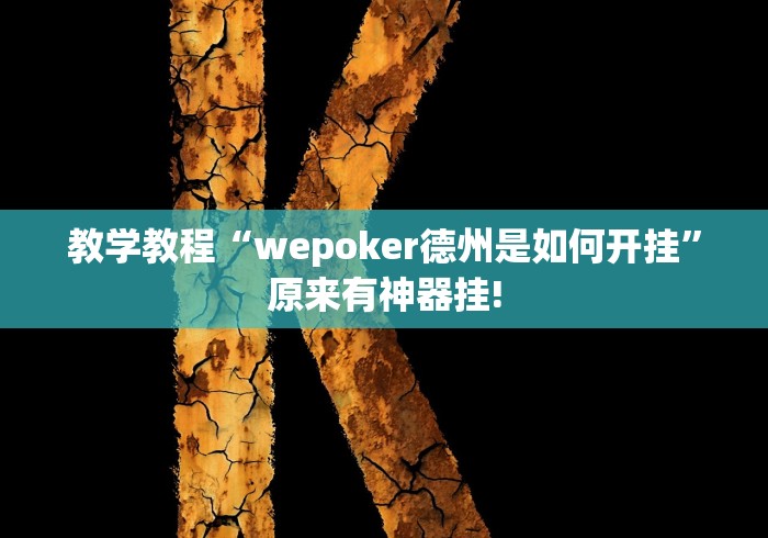 教学教程“wepoker德州是如何开挂”原来有神器挂!
