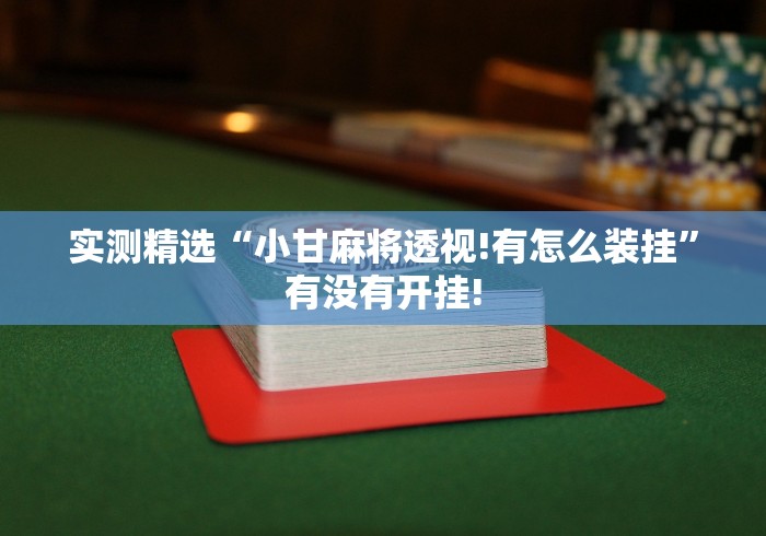 实测精选“小甘麻将透视!有怎么装挂”有没有开挂!
