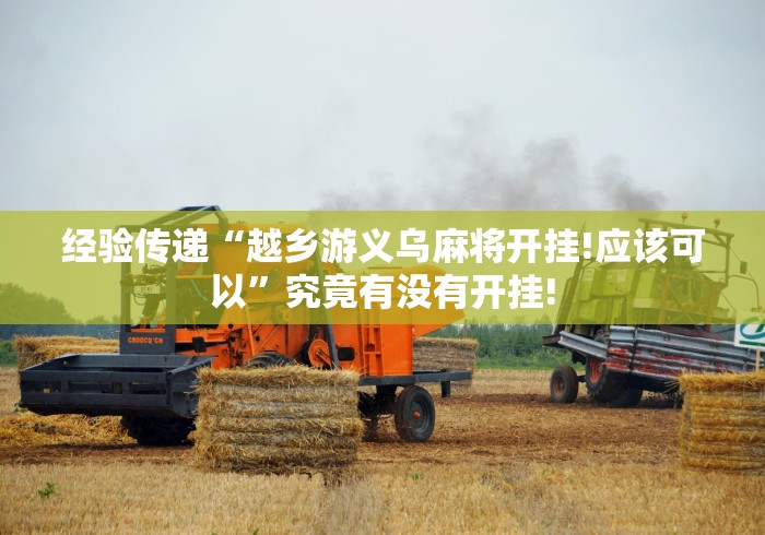 经验传递“越乡游义乌麻将开挂!应该可以”究竟有没有开挂! 经验传递“越乡游义乌麻将开挂!应该可以”究竟有没有开挂!