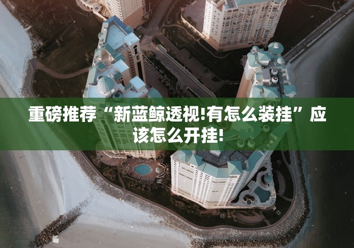 重磅推荐“新蓝鲸透视!有怎么装挂”应该怎么开挂! 重磅推荐“新蓝鲸透视!有怎么装挂”应该怎么开挂!