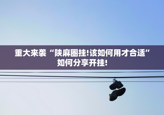 重大来袭“陕麻圈挂!该如何用才合适”如何分享开挂! 重大来袭“陕麻圈挂!该如何用才合适”如何分享开挂!