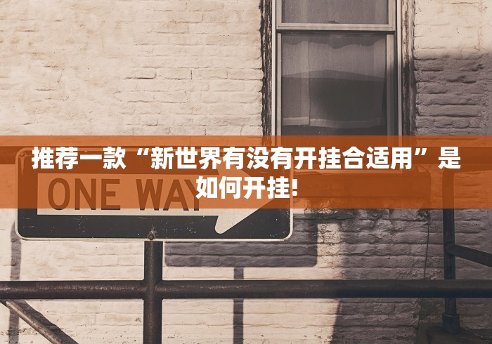 推荐一款“新世界有没有开挂合适用”是如何开挂!